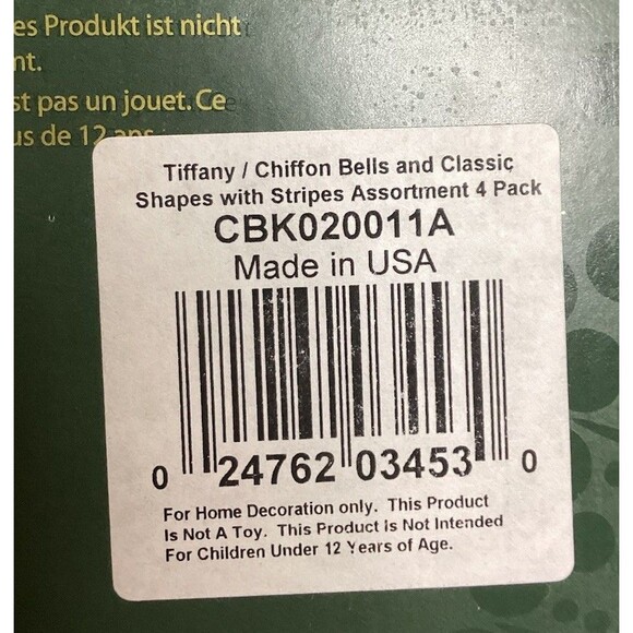 KREBS Glass Christmas Ornaments Tiffany Chiffon Balls Glitter Stripes 2 Boxes - Picture 4 of 9